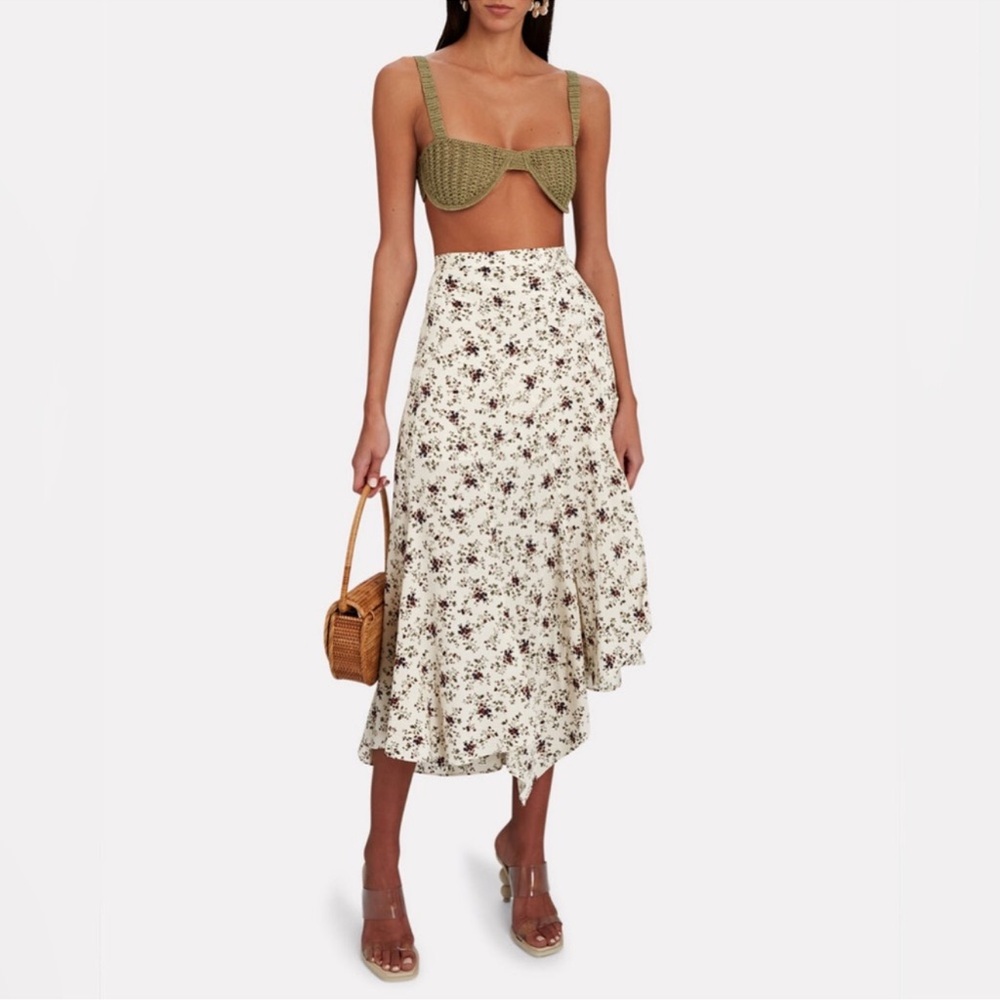 NWOT Veronica Beard Mac Floral Silk Asymmetrical Skirt - size 4
